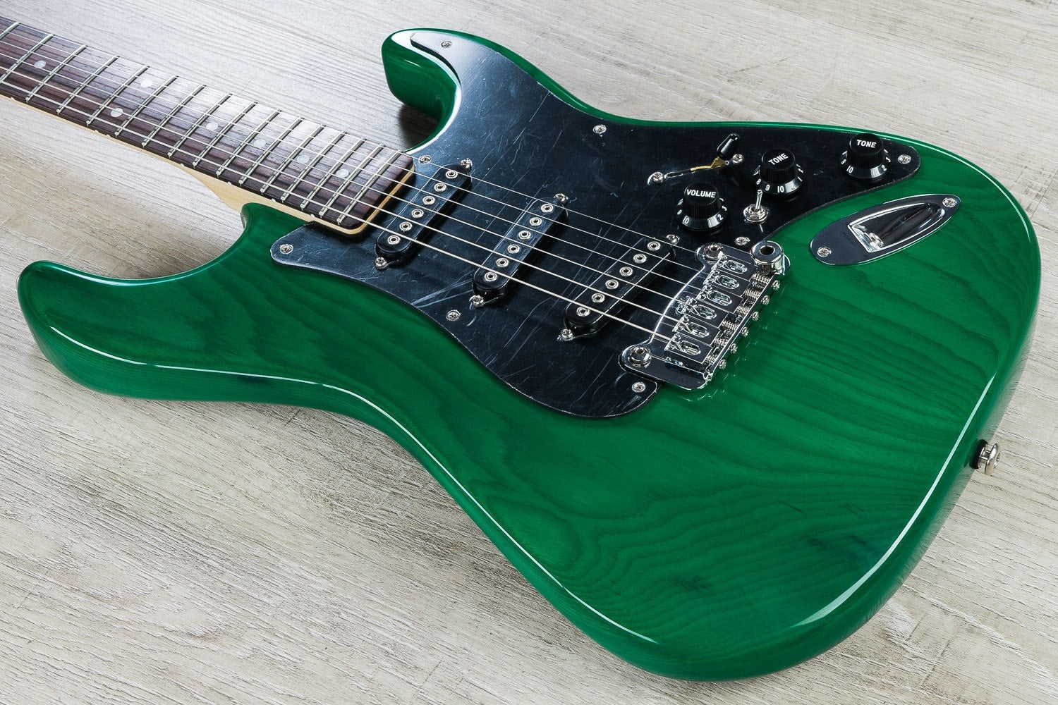 G&L USA S-500 Electric Guitar, Rosewood Fingerboard, Hard Case - Clear Forest Green