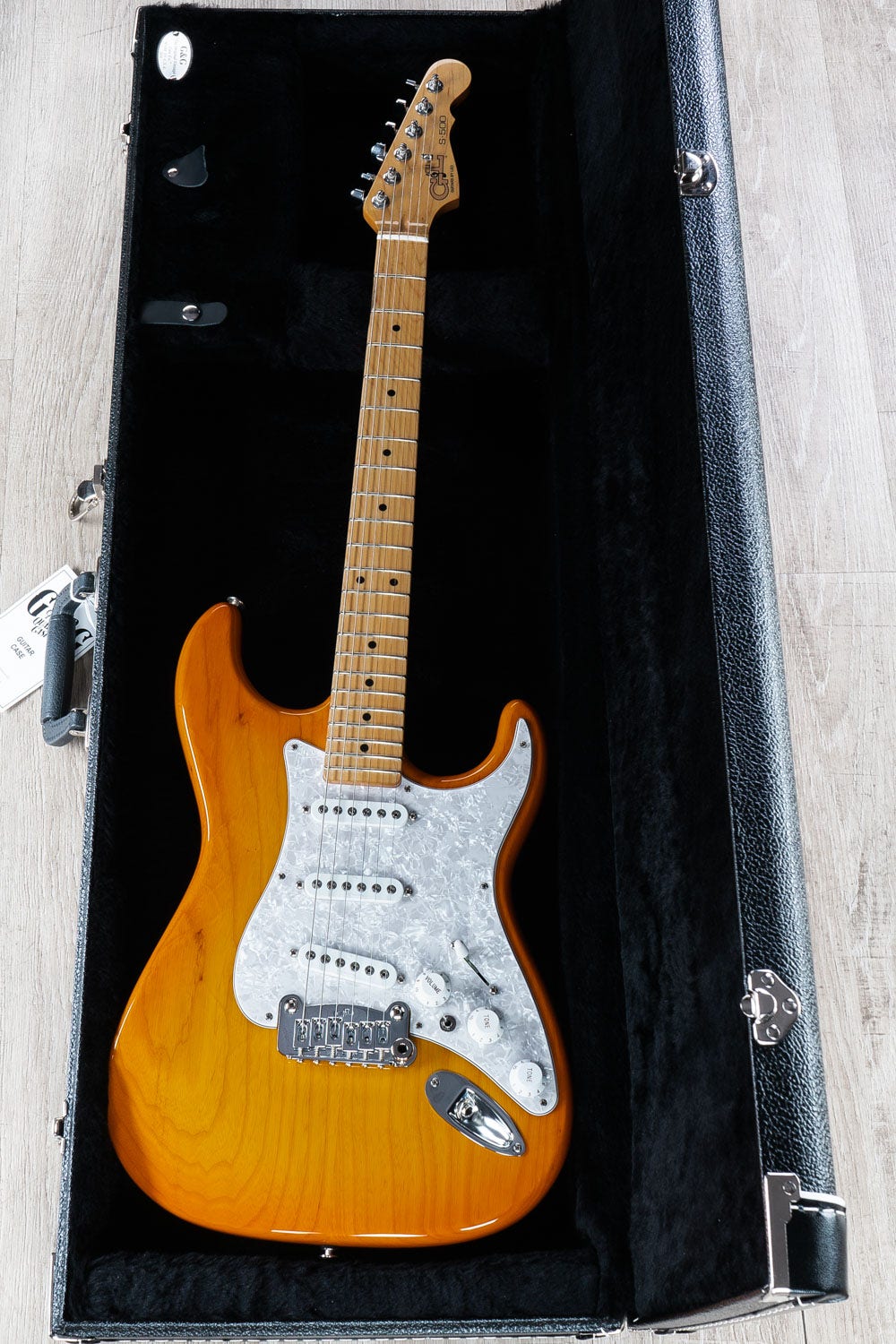 G&L Guitars Fullerton Deluxe S-500 Electric Guitar, Maple Fingerboard, Honeyburst