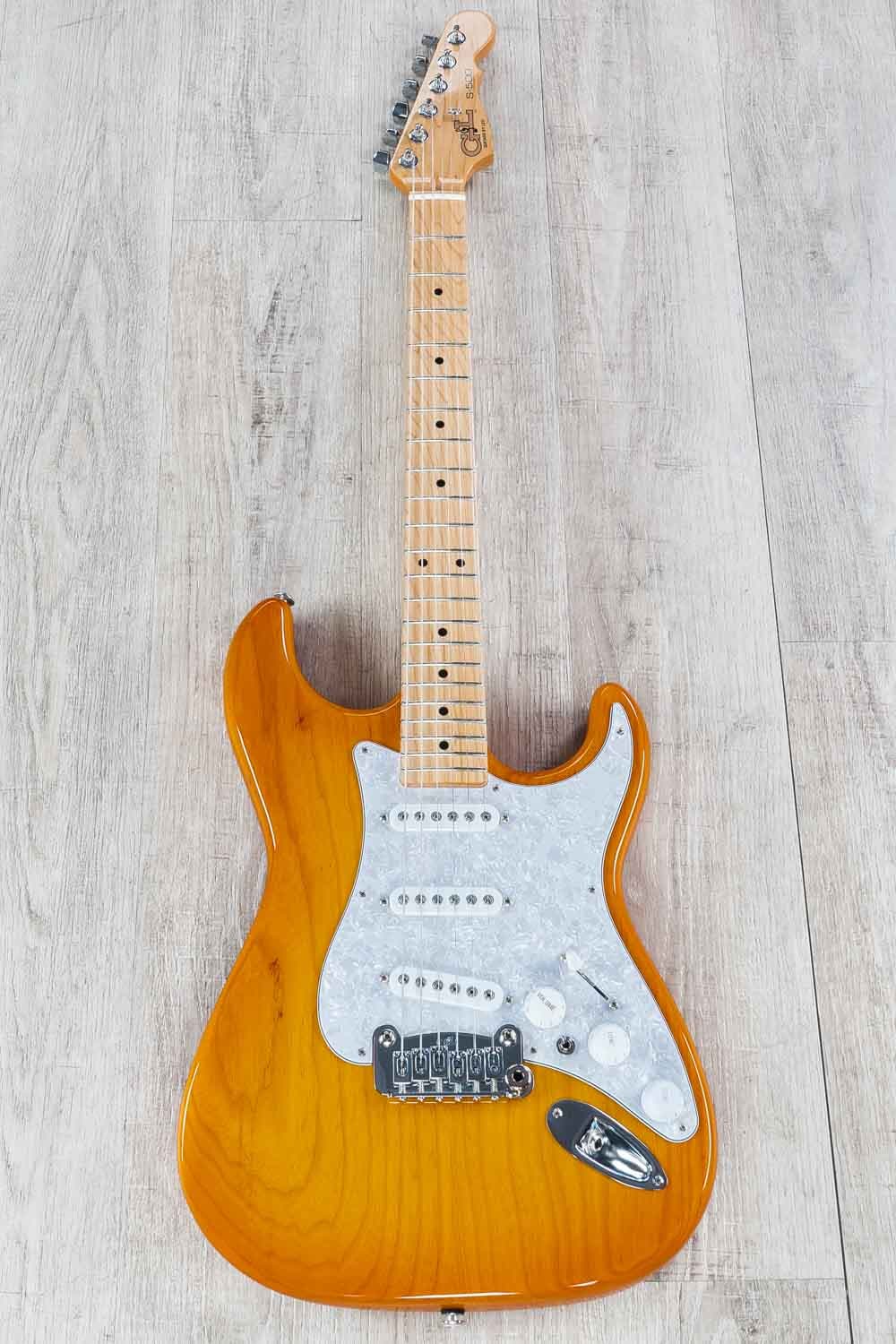 G&L Guitars Fullerton Deluxe S-500 Electric Guitar, Maple Fingerboard, Honeyburst