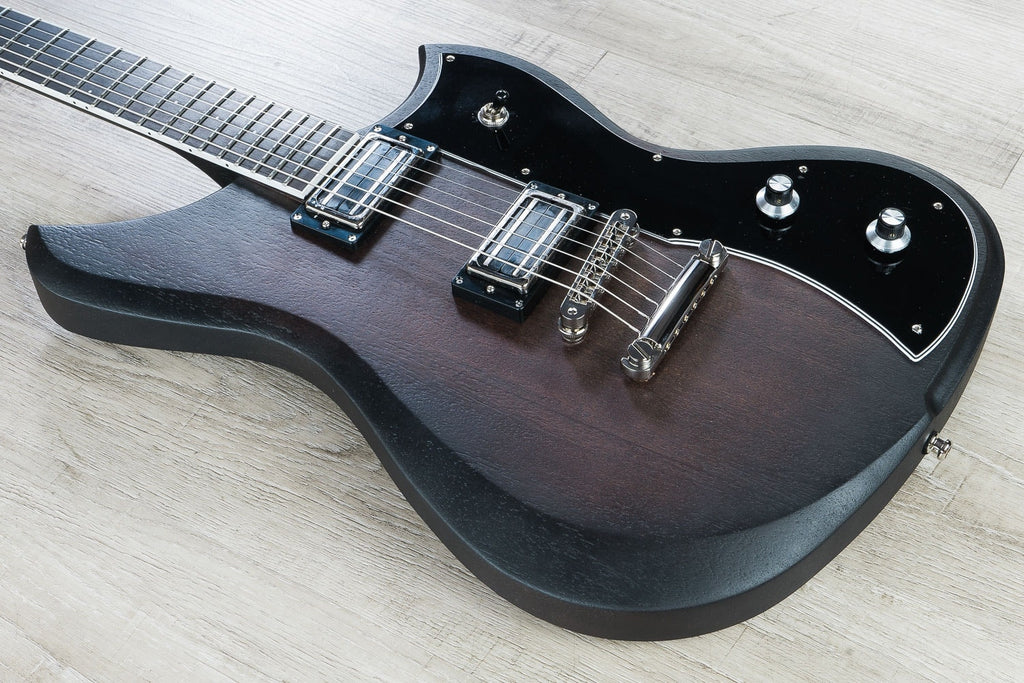 Dunable Guitars Yeti Electric Guitar, Ebony Fingerboard, Hard Case - Black Burst Satin