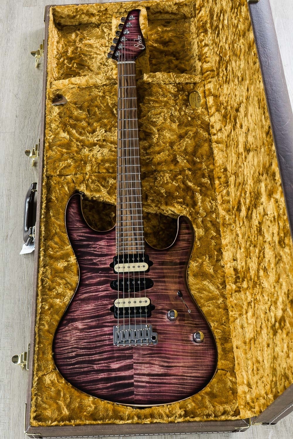 Suhr Modern Carve Top Set Neck HSH Electric Guitar, Flame Curly Mape Top, Matching Headstock, Hard Case - Custom Color