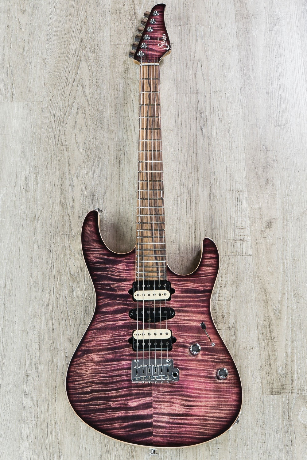 Suhr Modern Carve Top Set Neck HSH Electric Guitar, Flame Curly Mape Top, Matching Headstock, Hard Case - Custom Color