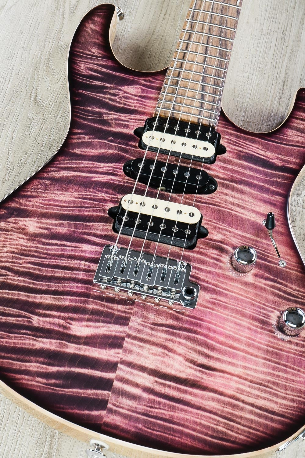 Suhr Modern Carve Top Set Neck HSH Electric Guitar, Flame Curly Mape Top, Matching Headstock, Hard Case - Custom Color
