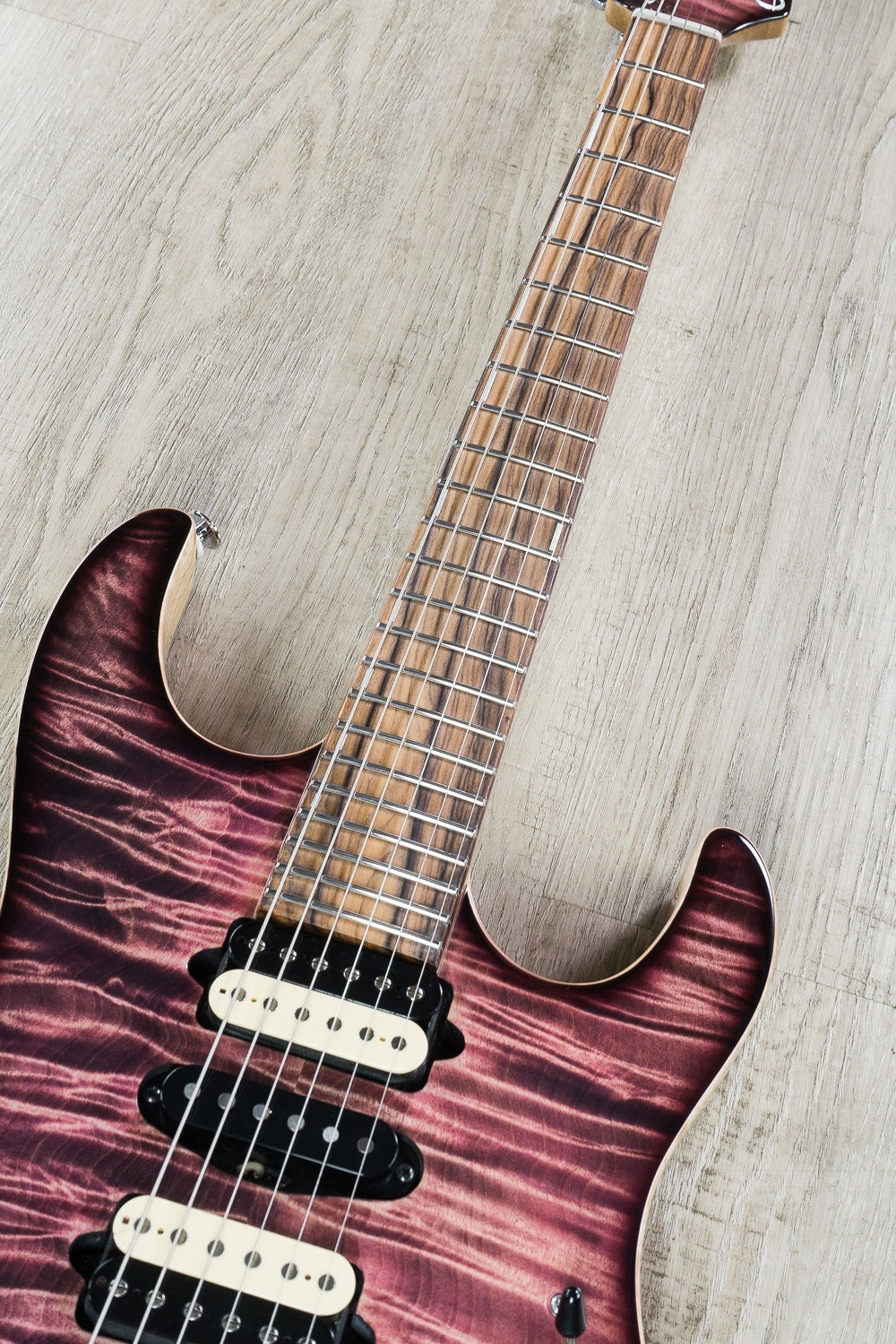 Suhr Modern Carve Top Set Neck HSH Electric Guitar, Flame Curly Mape Top, Matching Headstock, Hard Case - Custom Color