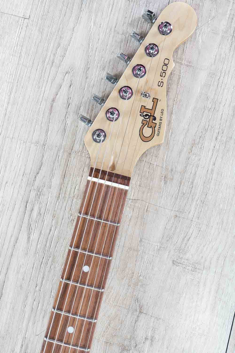 G&L USA S-500 Electric Guitar, Caribbean Rosewood Fingerboard, Hard Case - Shell Pink