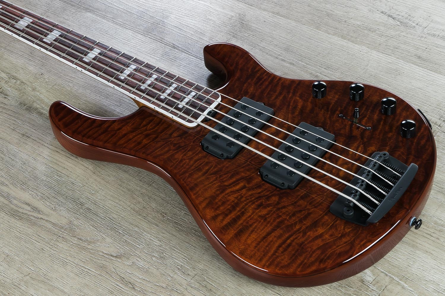 Ernie Ball Music Man BFR Stingray5 HH Bass Guitar, Giants Orange Quilt