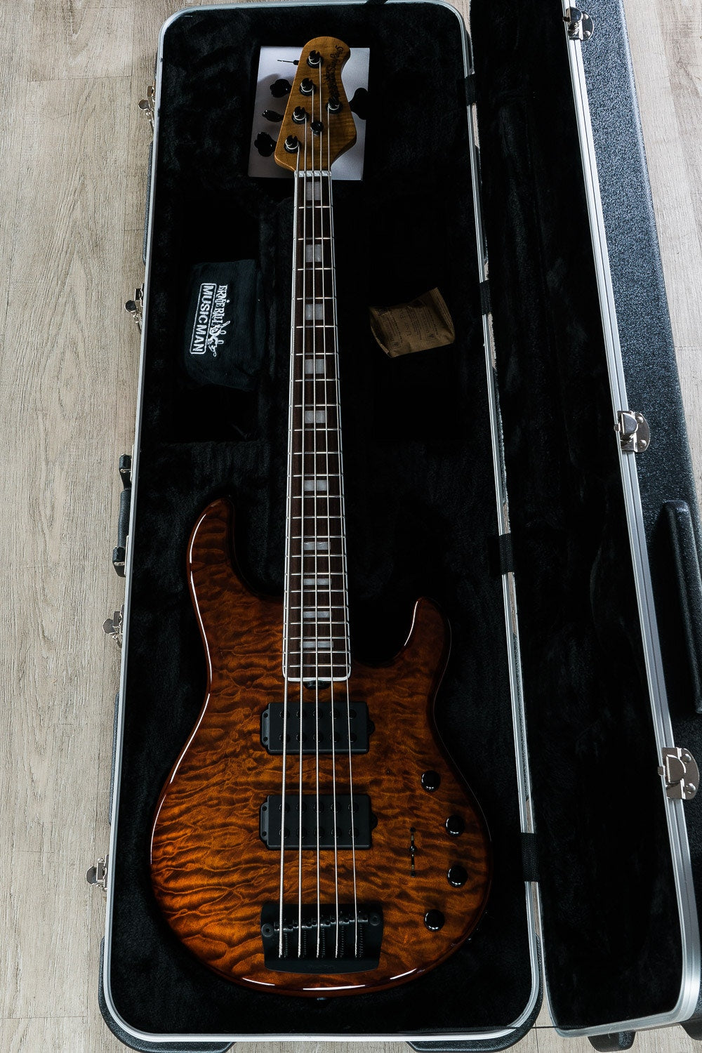 Ernie Ball Music Man BFR Stingray5 HH Bass Guitar- Giants Orange Quilt