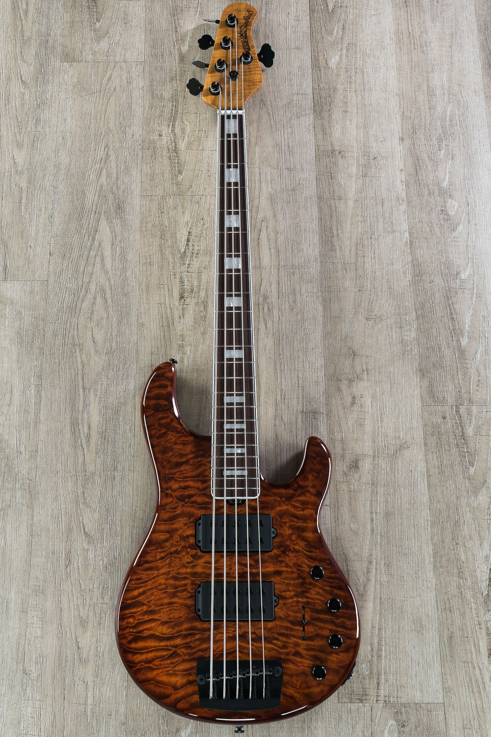 Ernie Ball Music Man BFR Stingray5 HH Bass Guitar- Giants Orange Quilt