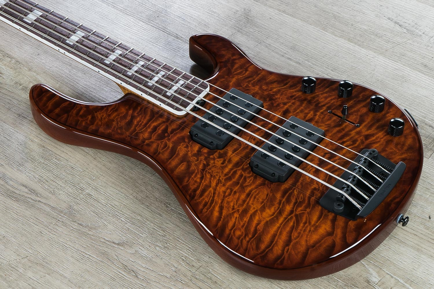 Ernie Ball Music Man BFR Stingray5 HH Bass Guitar- Giants Orange Quilt