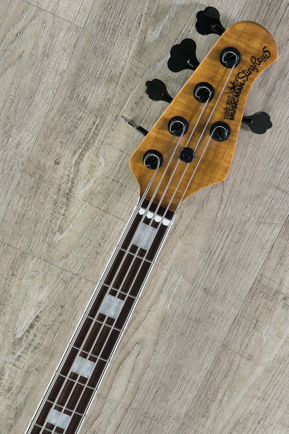 Ernie Ball Music Man BFR Stingray5 HH Bass Guitar- Giants Orange Quilt