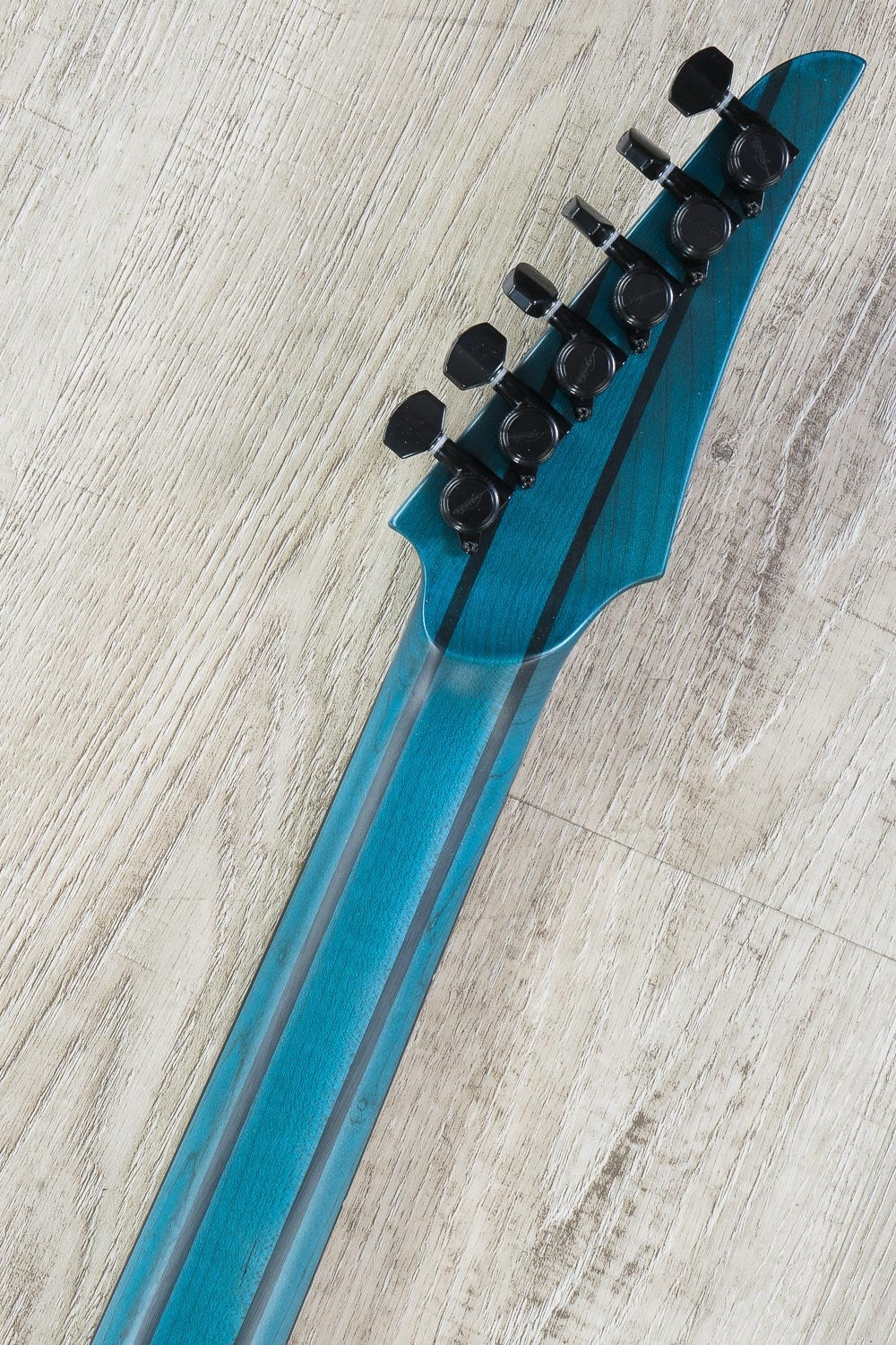 Legator Ninja 400-LE Fanned Fret Limited Edition 6-String Electric Guitar with Hard Case - Satin Blue Buckeye Burl