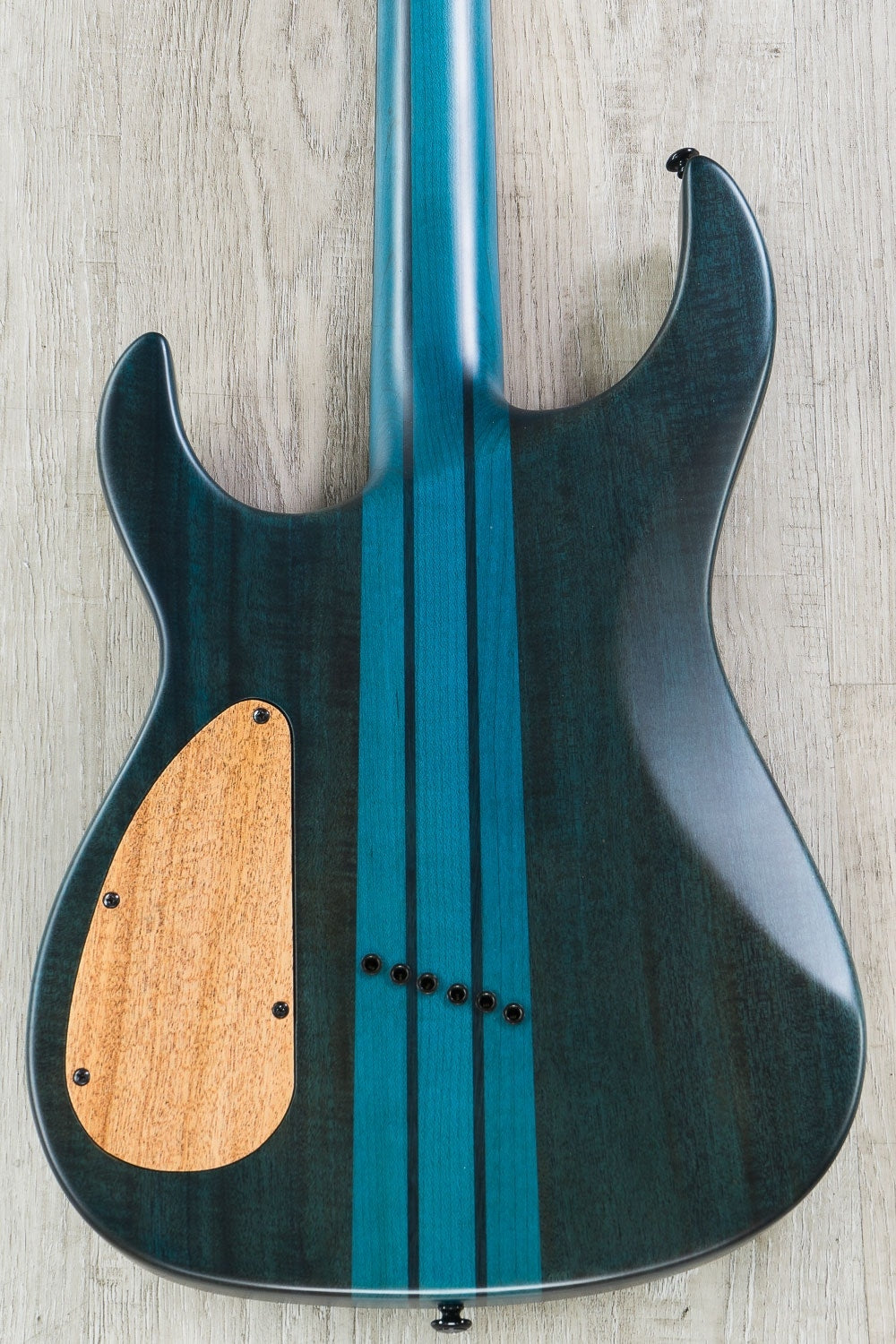 Legator Ninja 400-LE Fanned Fret Limited Edition 6-String Electric Guitar with Hard Case - Satin Blue Buckeye Burl
