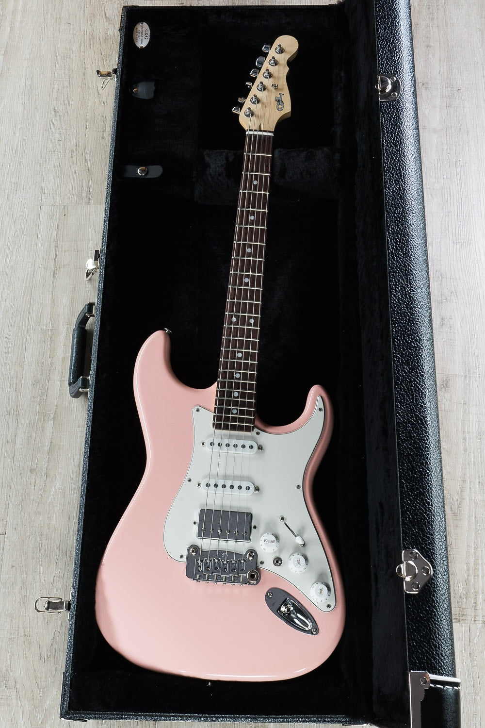 G&L USA Legacy HSS Electric Guitar, Rosewood Fingerboard, Hard Case - Shell Pink