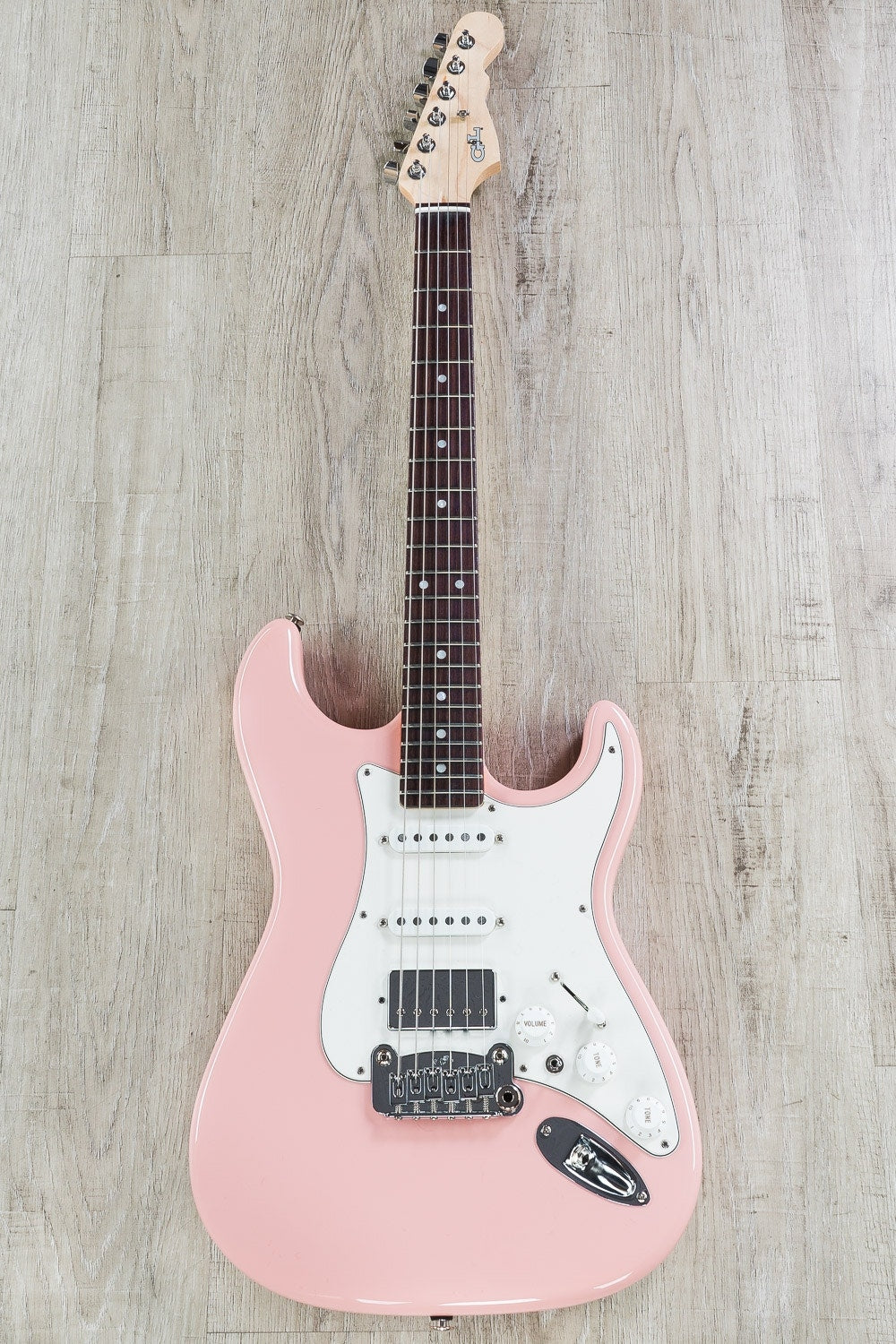 G&L USA Legacy HSS Electric Guitar, Rosewood Fingerboard, Hard Case - Shell Pink