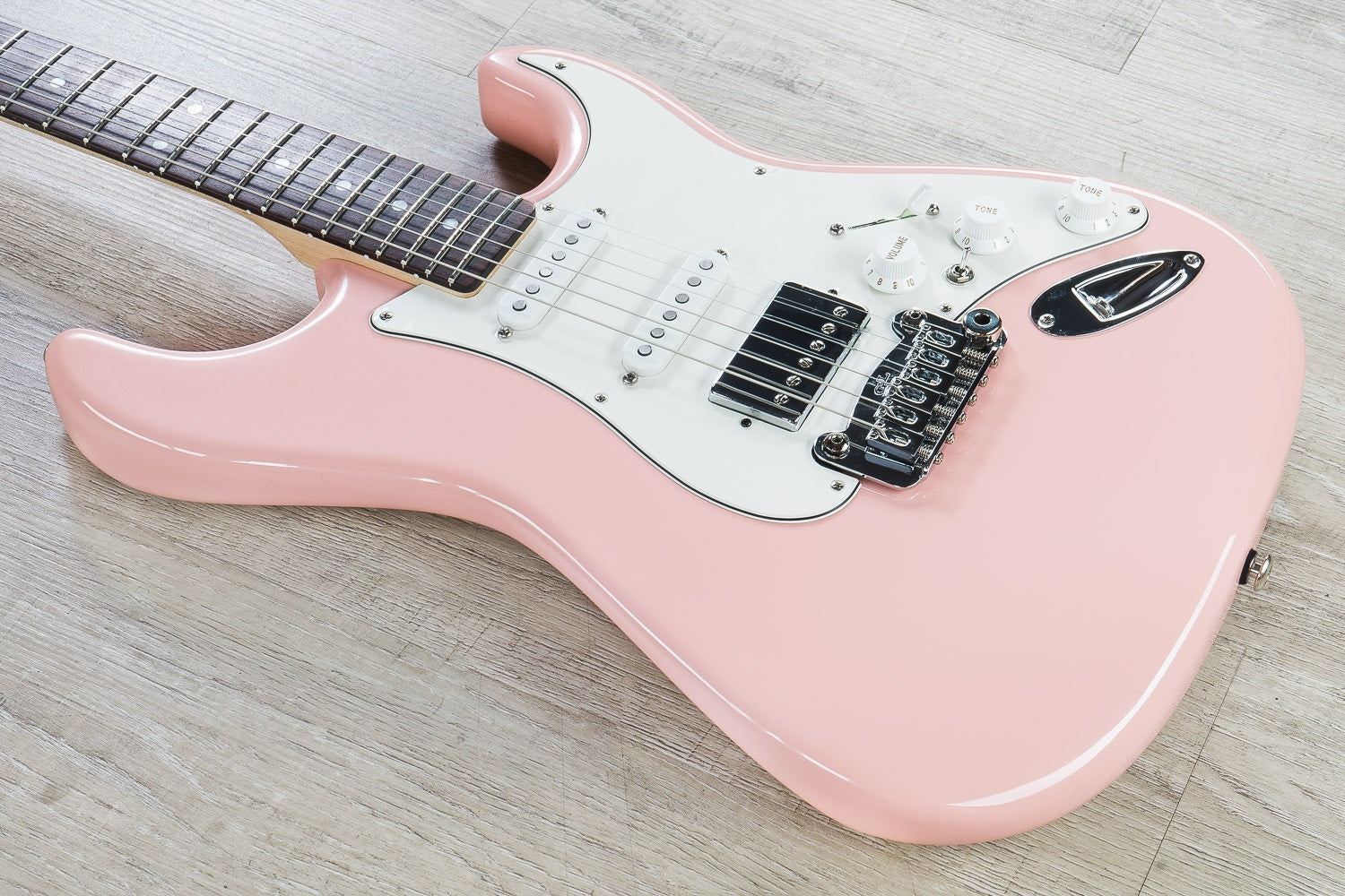 G&L USA Legacy HSS Electric Guitar, Rosewood Fingerboard, Hard Case - Shell Pink