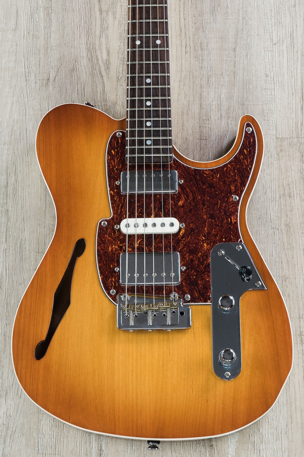 Fret King FKV22HB Black Label Country Squire Semitone Deluxe Electric Guitar - Honeyburst (Exhibition Stock)
