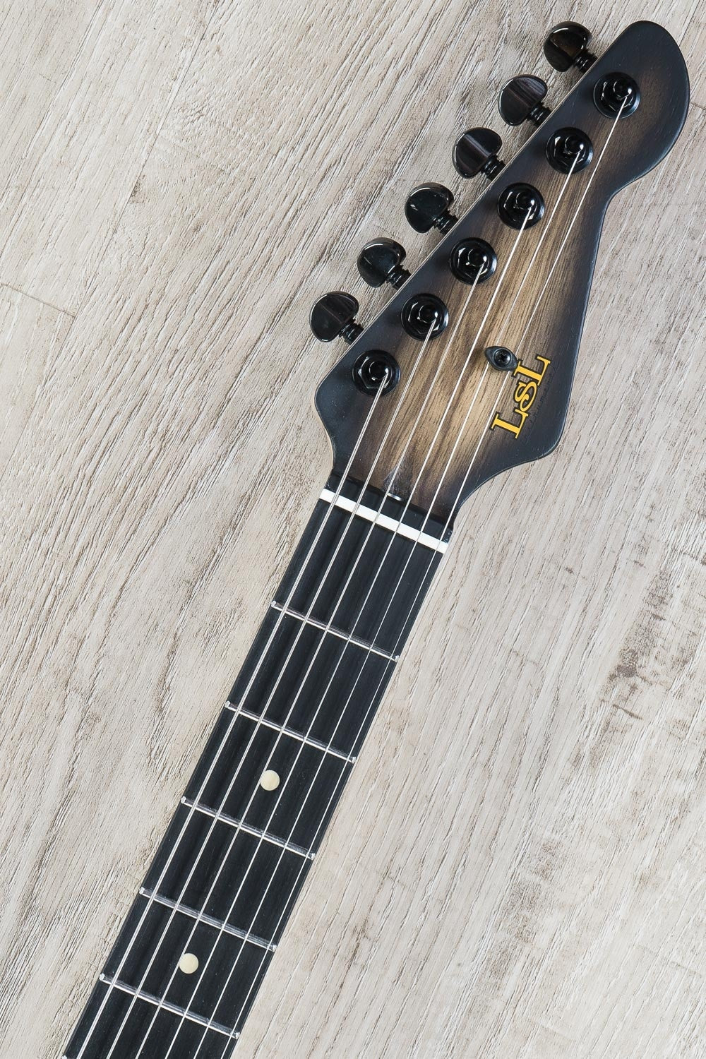 LsL XT-4 Solidbody Electric Guitar, Single Humbucker, Black Limba Body - Black Burst