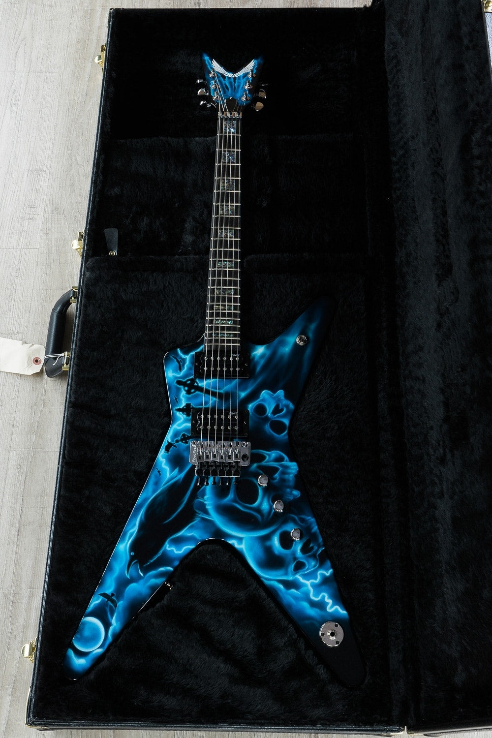 Dean USA ML Floyd Electric Guitar with Hard Case - Airbrushed Skulls, Ravens Graphic (US171132)