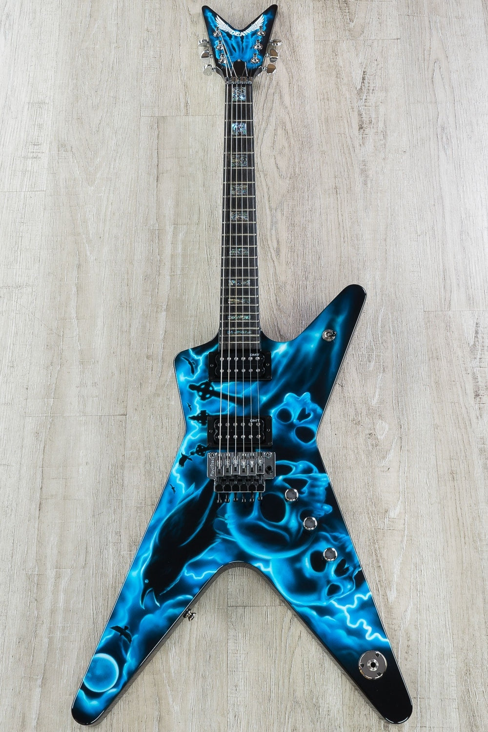 Dean USA ML Floyd Electric Guitar with Hard Case - Airbrushed Skulls, Ravens Graphic (US171132)