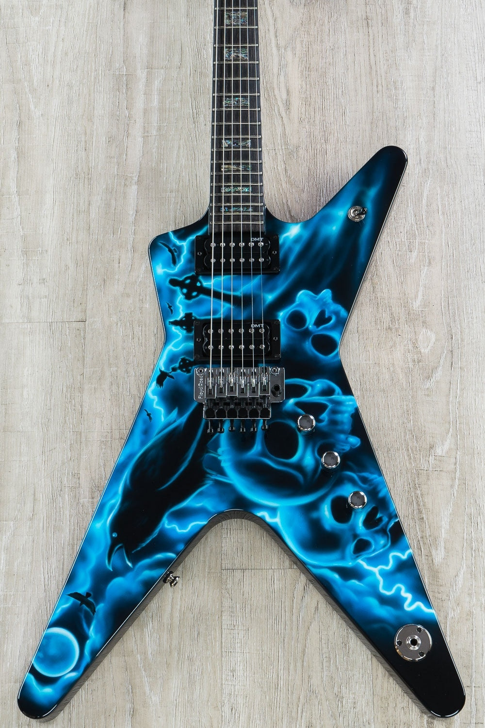 Dean USA ML Floyd Electric Guitar with Hard Case - Airbrushed Skulls, Ravens Graphic (US171132)