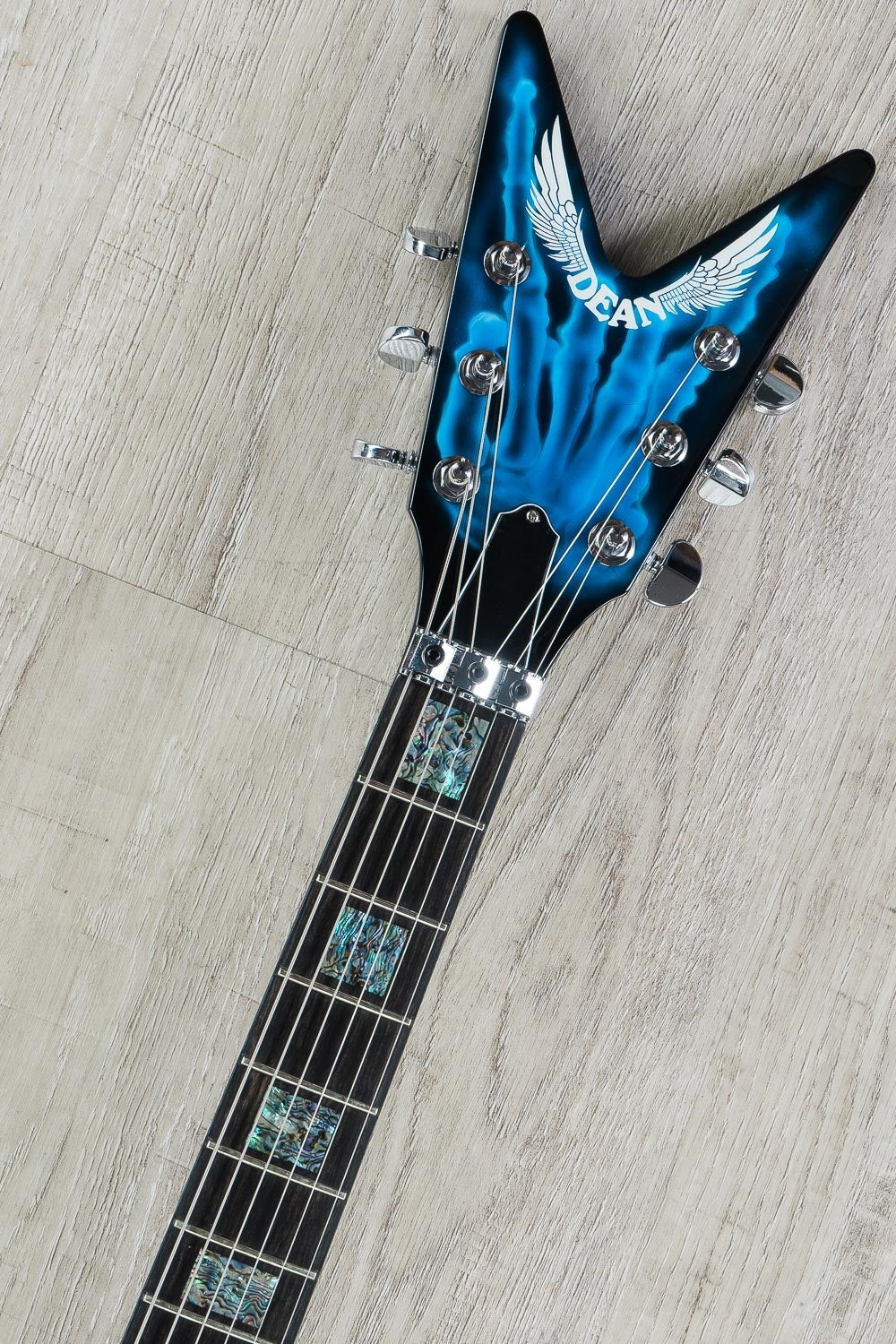 Dean USA ML Floyd Electric Guitar with Hard Case - Airbrushed Skulls, Ravens Graphic (US171132)