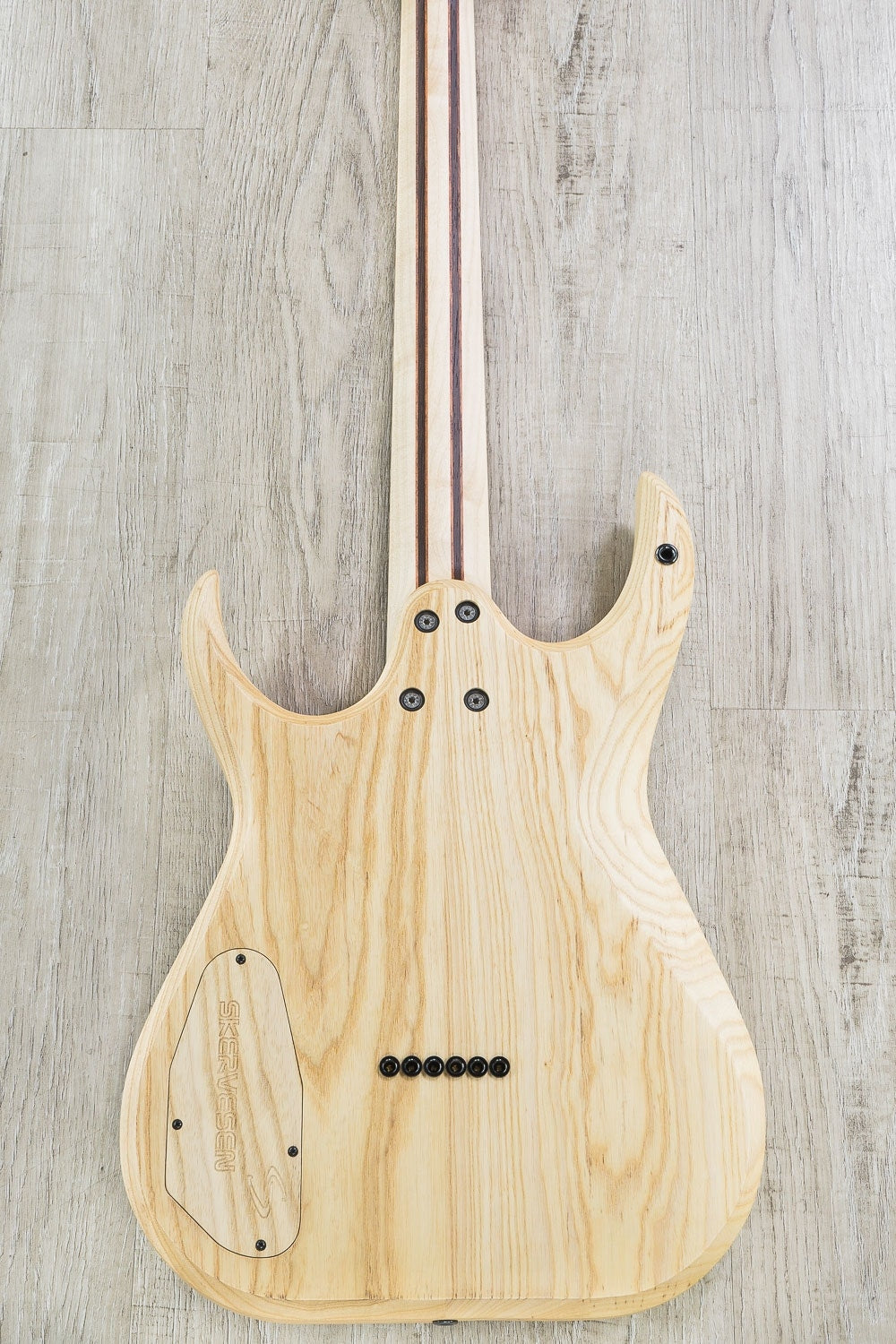 Skervesen Raptor 6 Electric Guitar, Poplar Burl Top, Rosewood Santos Fretboard, Hard Case - Blue Satin Finish
