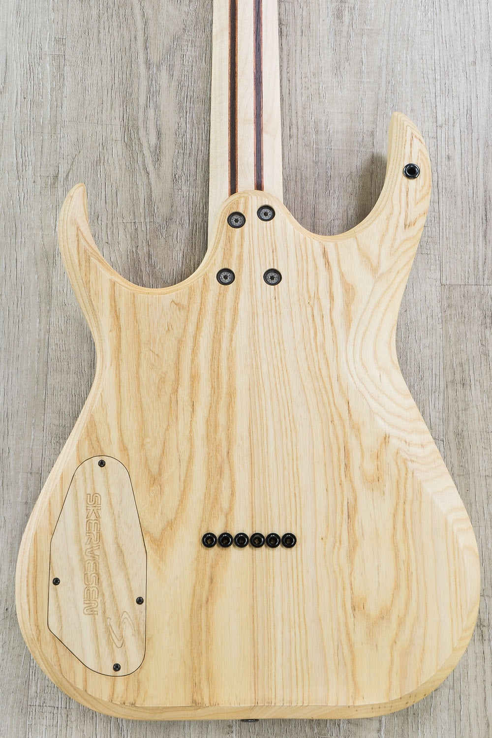 Skervesen Raptor 6 Electric Guitar, Poplar Burl Top, Rosewood Santos Fretboard, Hard Case - Blue Satin Finish