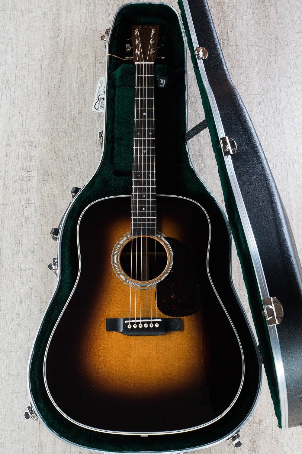 Martin D-28 6-String Acoustic Guitar, Ebony Fingerboard, Hard Case - Sunburst