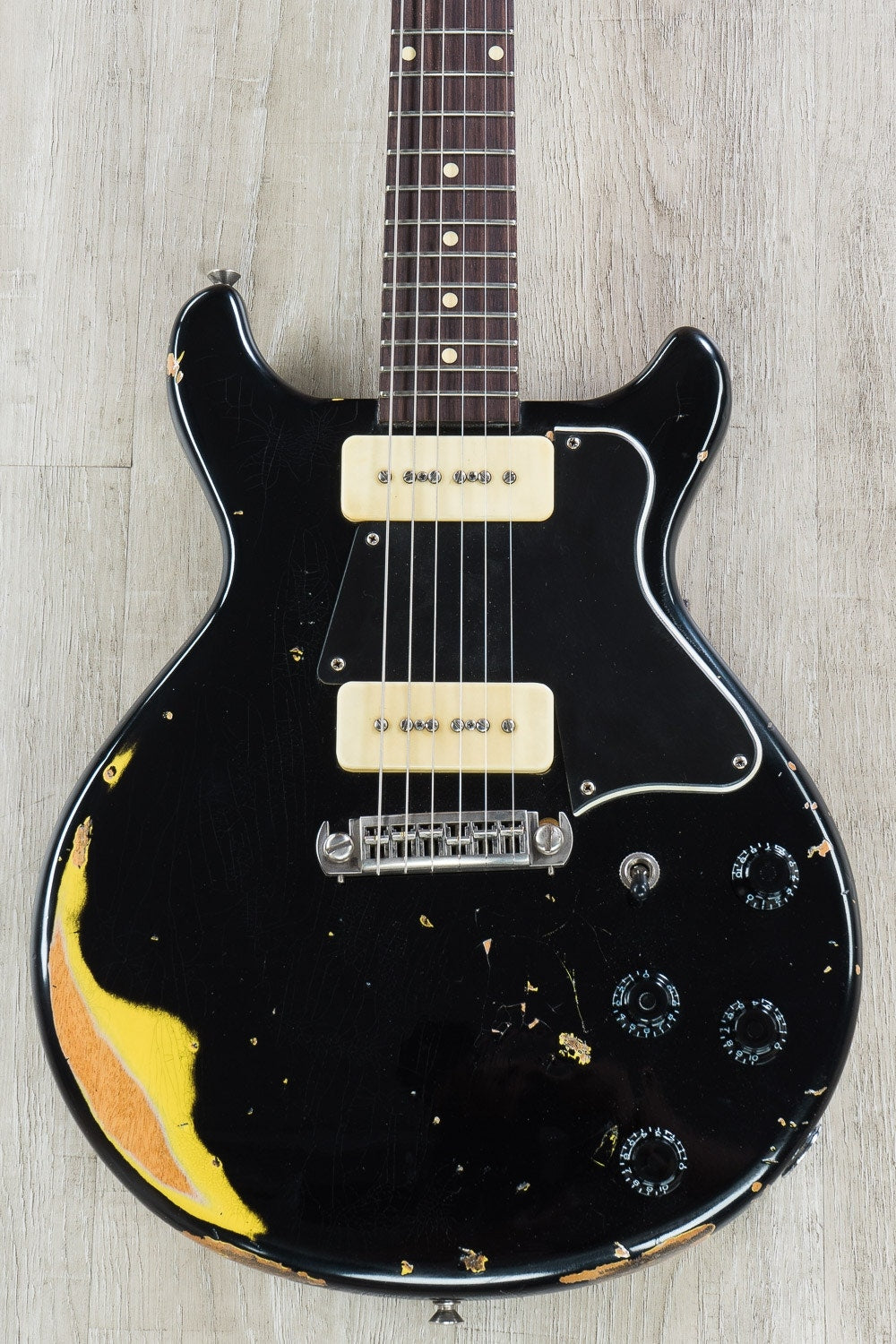 LsL Topanga Solidbody Electric Guitar, Rosewood Fingerboard, Hard Case - Black