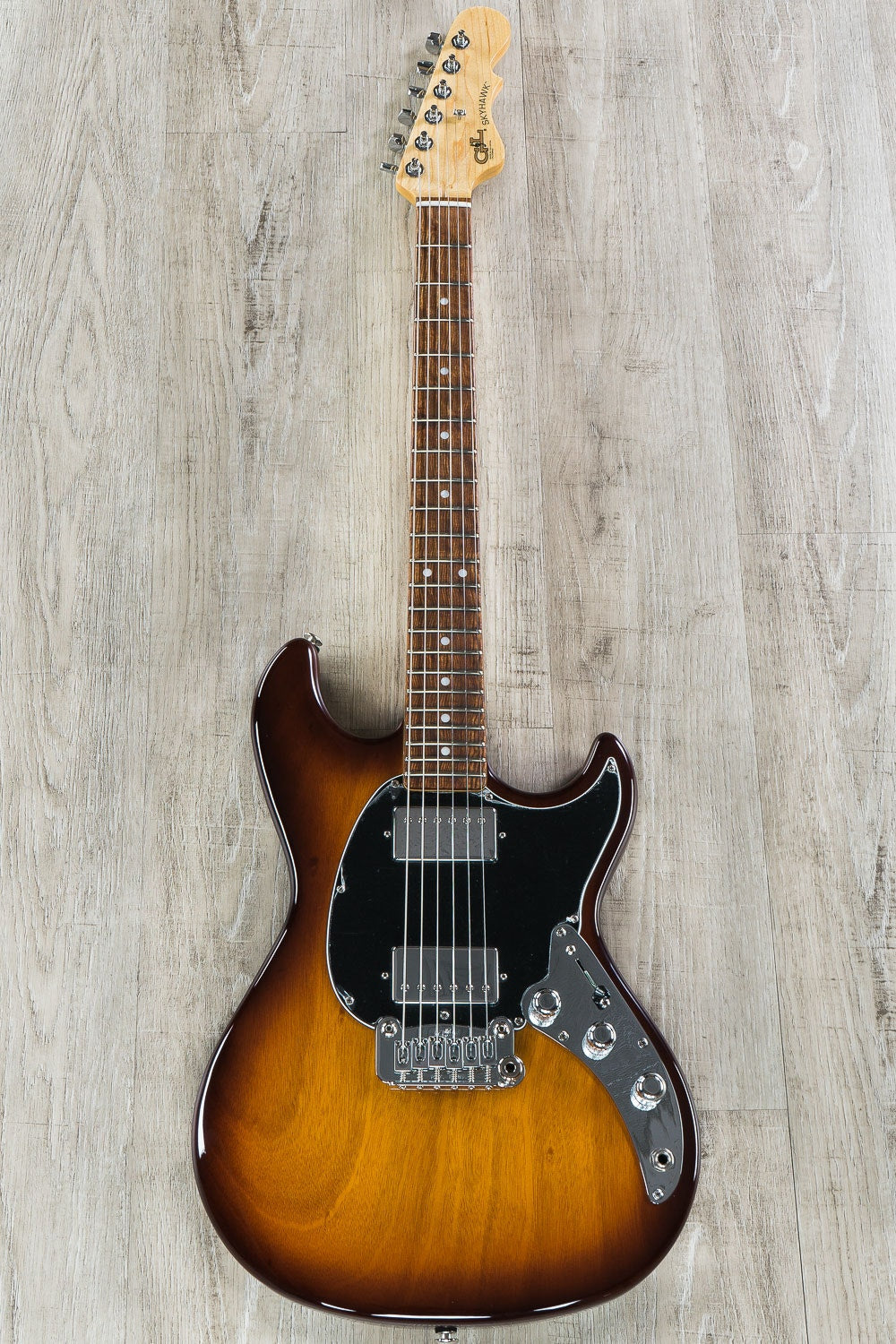 G&L Guitars Fullerton Deluxe Skyhawk HH Electric Guitar, Old School Tobacco Sunburst