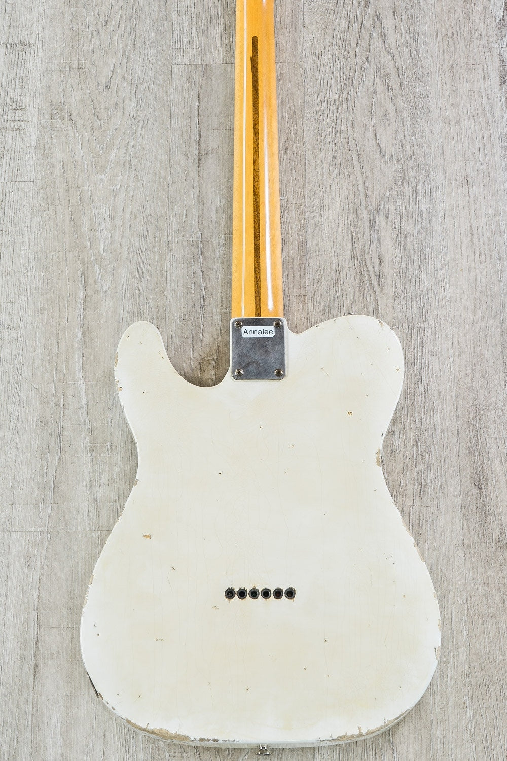 LsL T-Bone Solidbody Electric Guitar - Vintage White over 3-Tone Sunburst with Matching Headstock