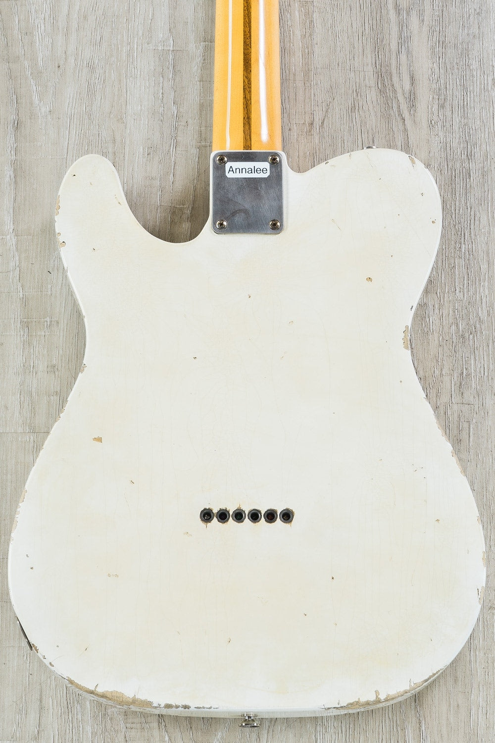 LsL T-Bone Solidbody Electric Guitar - Vintage White over 3-Tone Sunburst with Matching Headstock