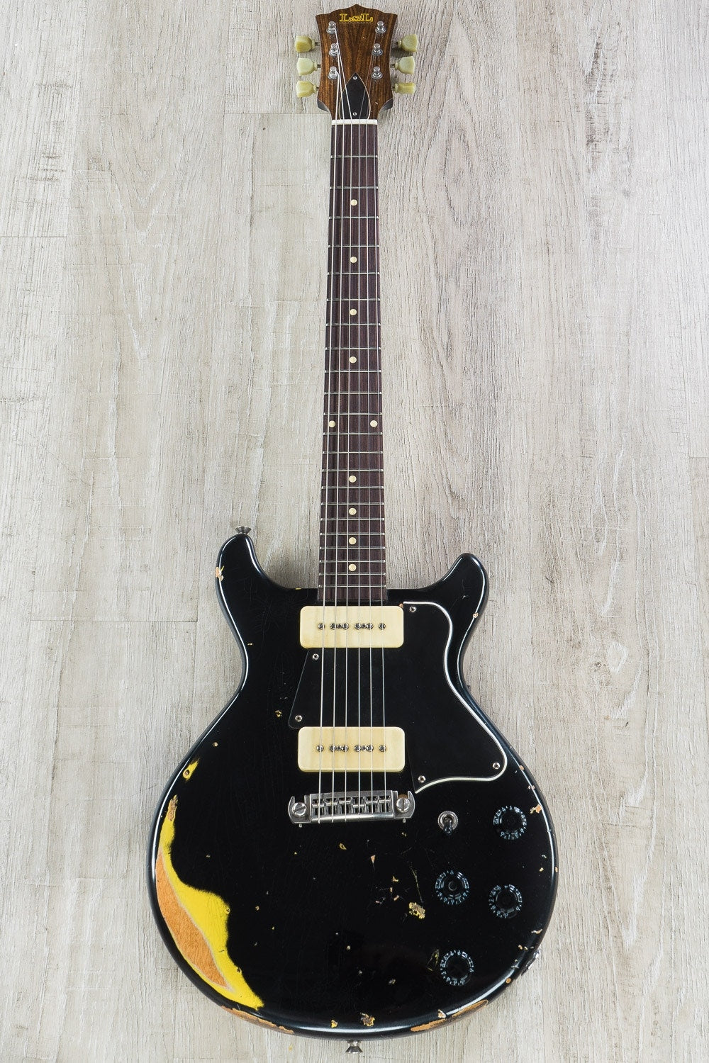 LsL Topanga Solidbody Electric Guitar, Rosewood Fingerboard, Hard Case - Black