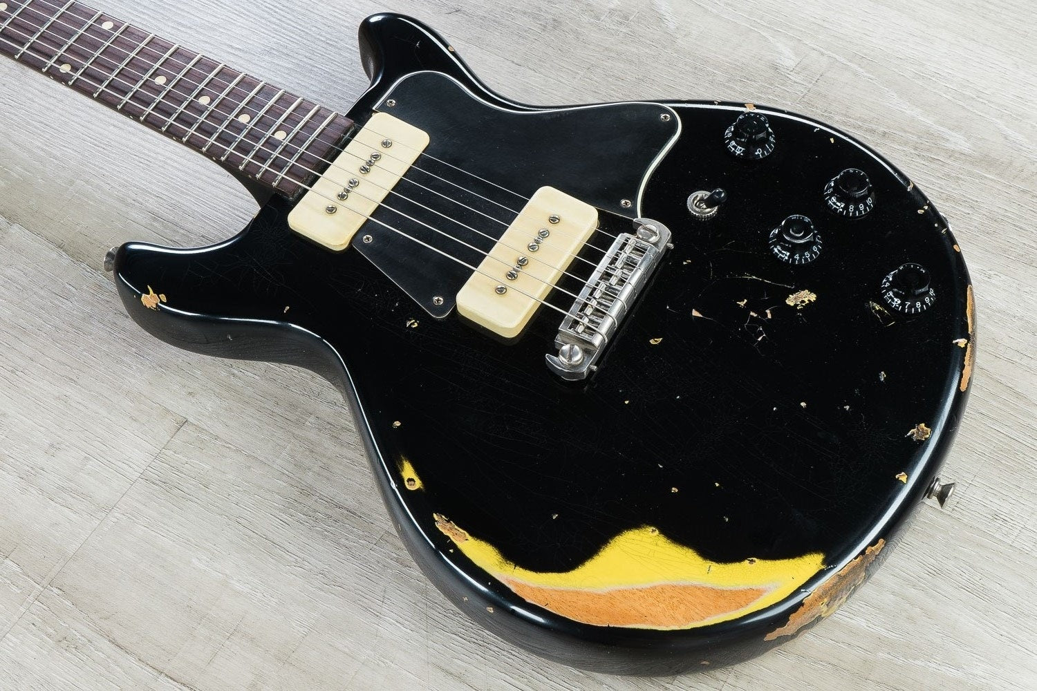 LsL Topanga Solidbody Electric Guitar, Rosewood Fingerboard, Hard Case - Black