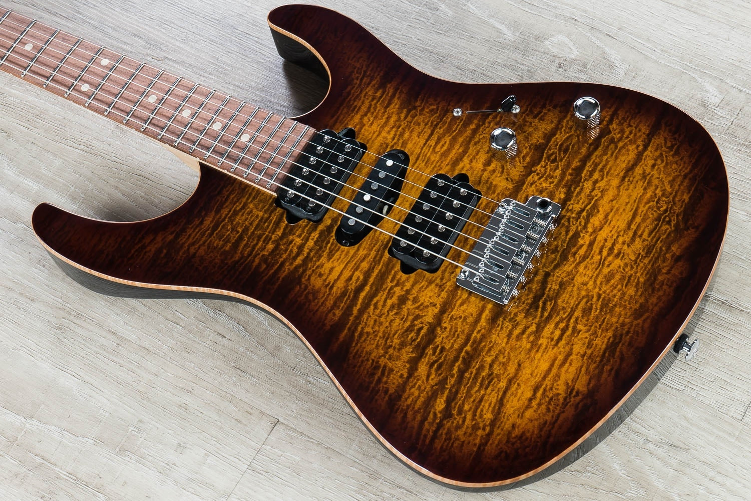 Suhr Modern Pro Electric Guitar, Flamed Maple Top, HSH, Pau Ferro Fingerboard, Gig Bag - Bengal Burst