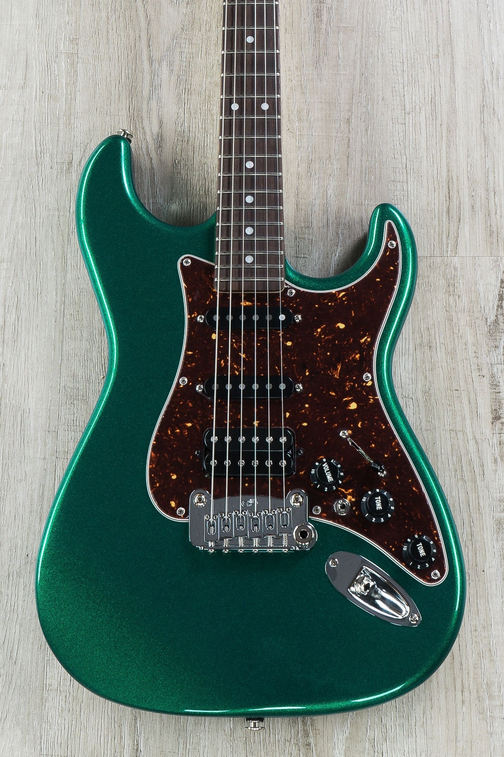 G&L USA Legacy HSS Electric Guitar, Rosewood Fingerboard, Hard Case - Emerald Green Metallic