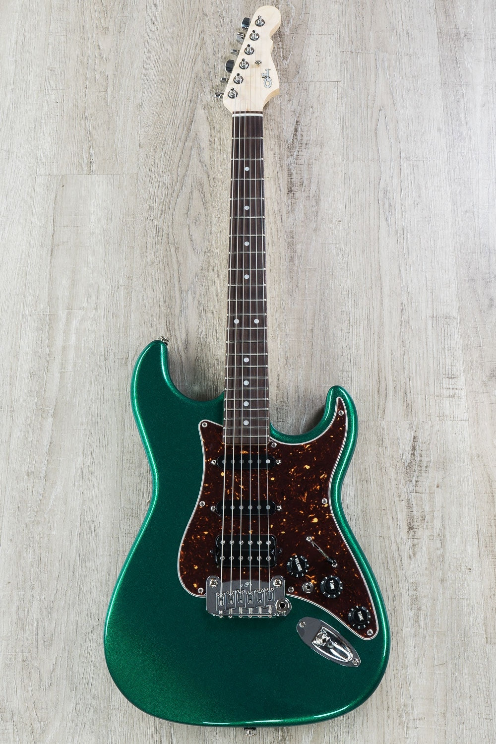 G&L USA Legacy HSS Electric Guitar, Rosewood Fingerboard, Hard Case - Emerald Green Metallic