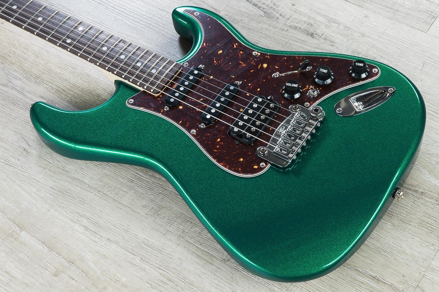 G&L USA Legacy HSS Electric Guitar, Rosewood Fingerboard, Hard Case - Emerald Green Metallic