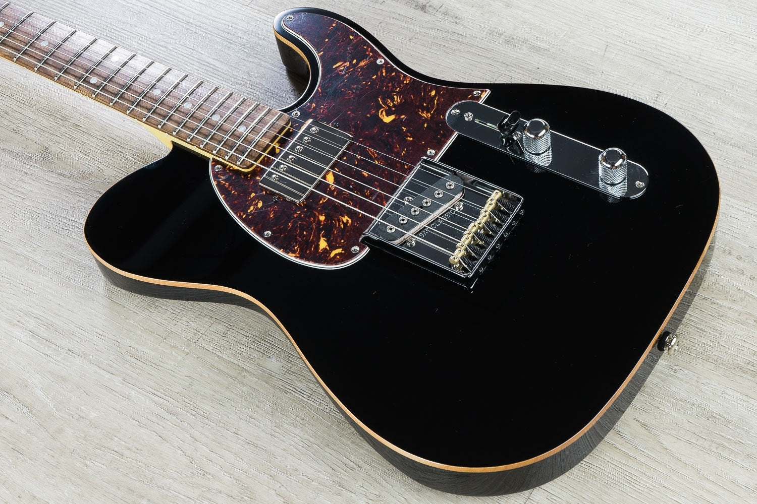 G&L USA ASAT Classic Bluesboy Electric Guitar, Chechen Fingerboard, Hard Case - Jet Black