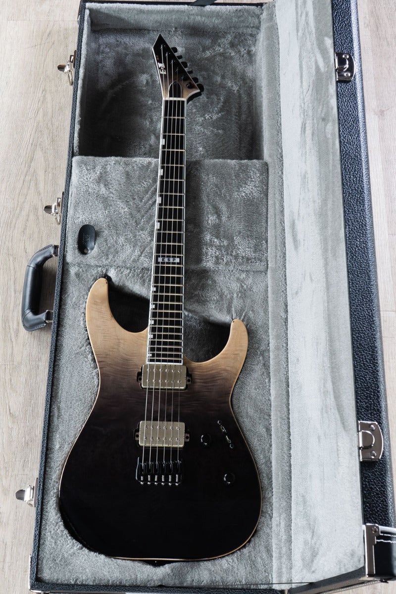 ESP E-II M-II NT Electric Guitar, Buckeye Burl Maple Top - BK Natural Fade (B-STOCK)