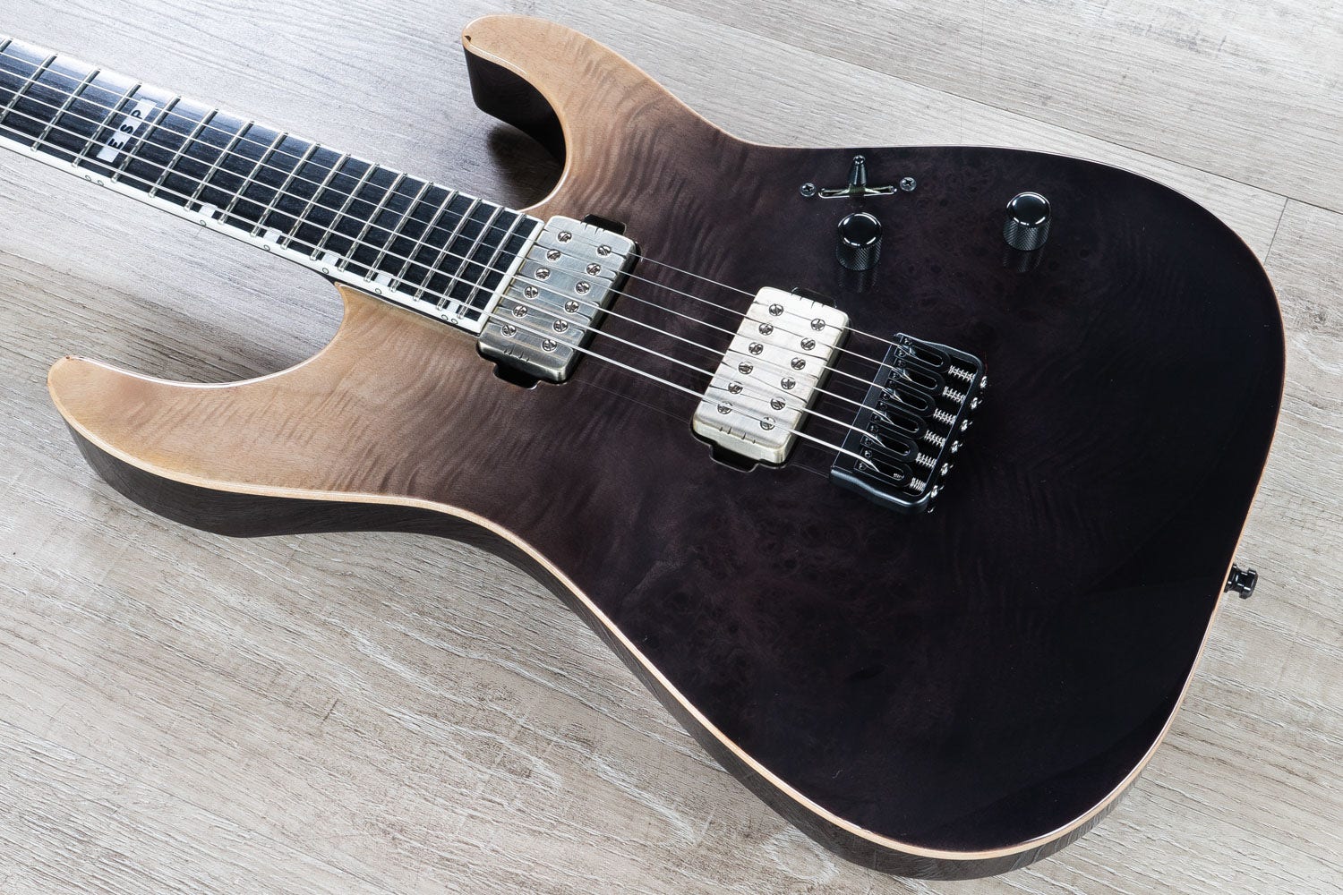 ESP E-II M-II NT Electric Guitar, Buckeye Burl Maple Top - BK Natural Fade (B-STOCK)