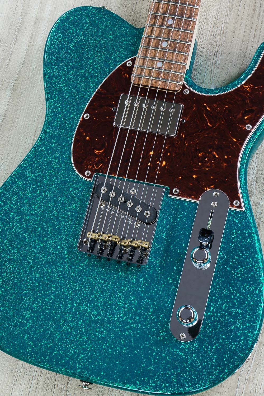 G&L USA ASAT Classic Bluesboy Electric Guitar, Chechen Fingerboard, Hard Case - Turquoise Flake