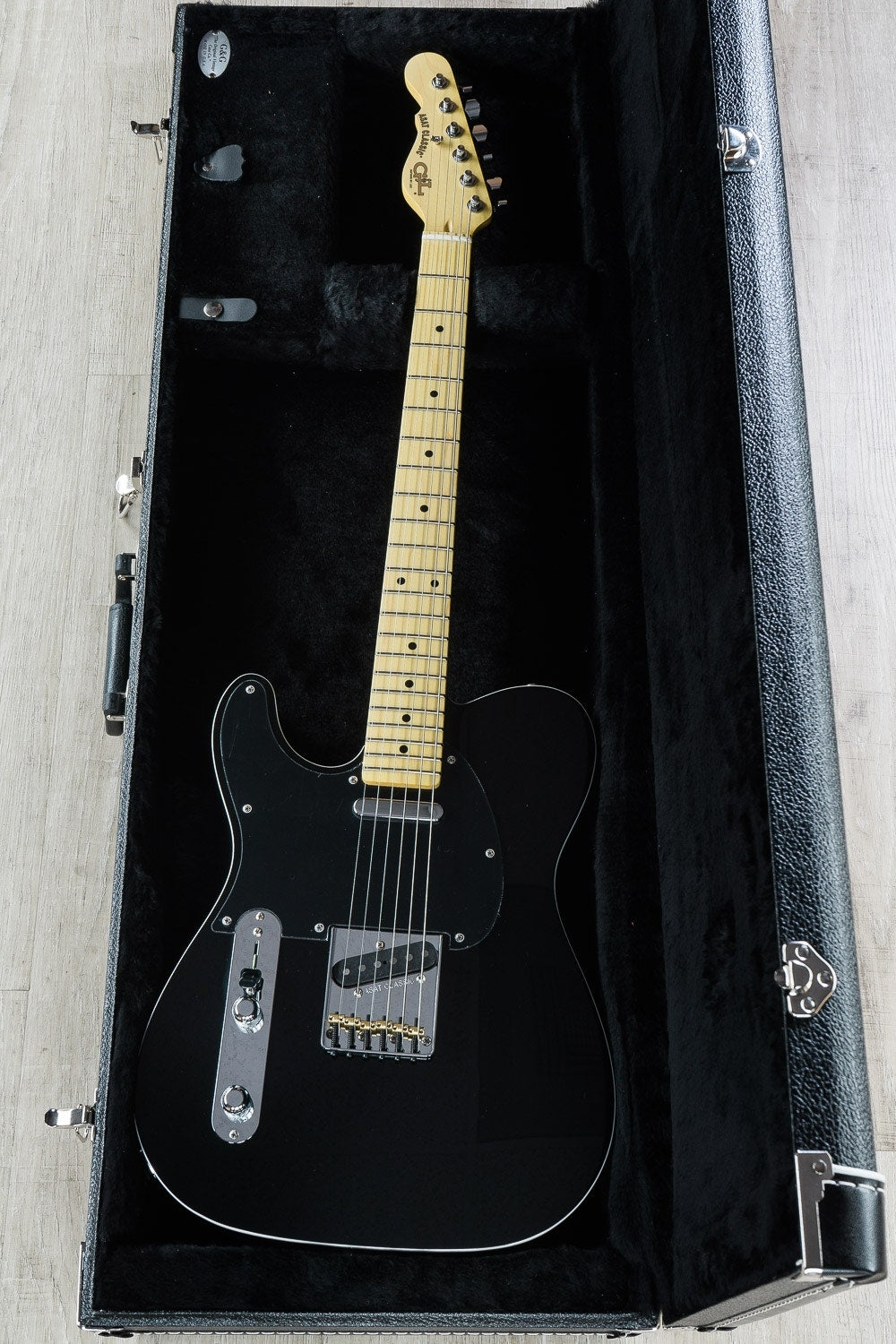 G&L USA ASAT Classic Left-Handed Electric Guitar, Maple Fingerboard, Alnico Pickups, Hard Case - Jet Black