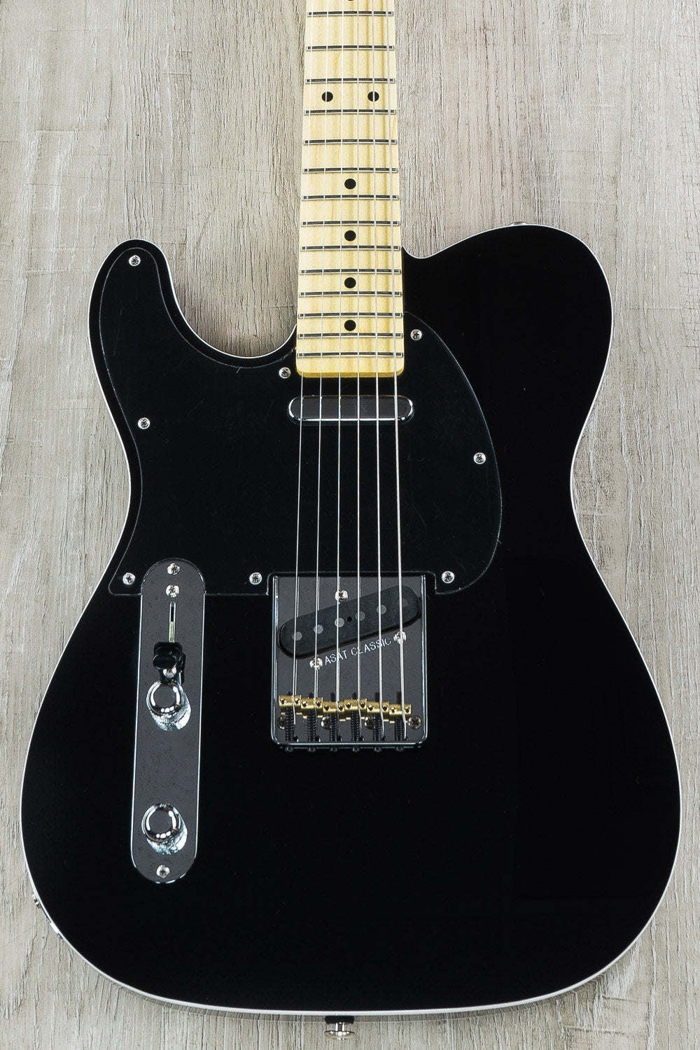 G&L USA ASAT Classic Left-Handed Electric Guitar, Maple Fingerboard, Alnico Pickups, Hard Case - Jet Black