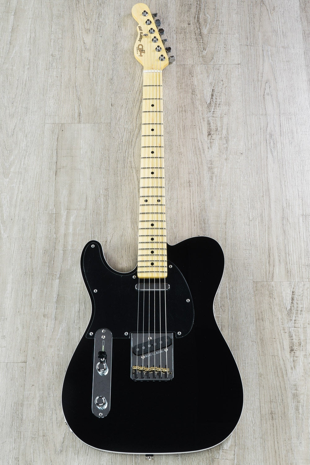G&L USA ASAT Classic Left-Handed Electric Guitar, Maple Fingerboard, Alnico Pickups, Hard Case - Jet Black