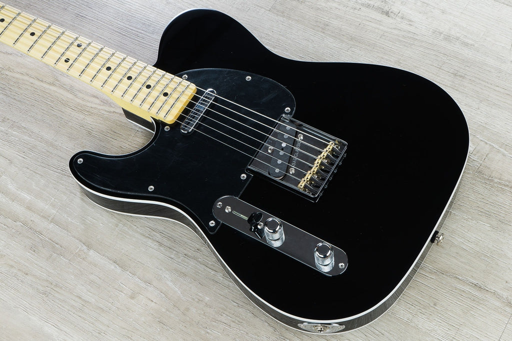 G&L USA ASAT Classic Left-Handed Electric Guitar, Maple Fingerboard, Alnico Pickups, Hard Case - Jet Black