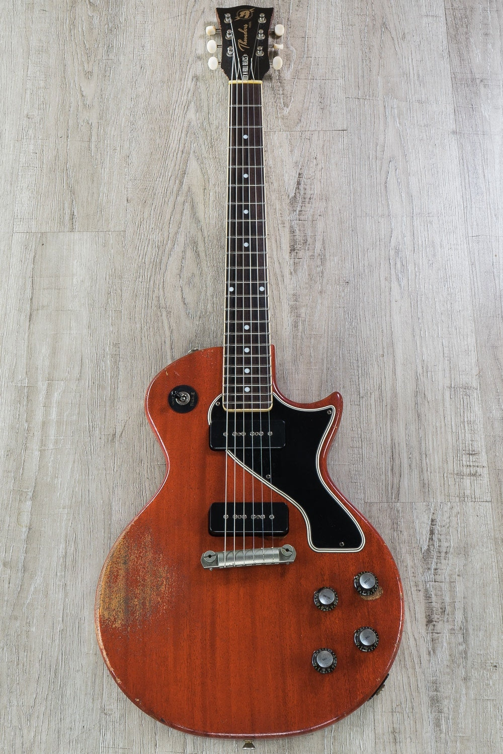 Rock N Roll Relics Thunders II Single Cut Electric Guitar, Heavy Aged, Hard Case - Cherry