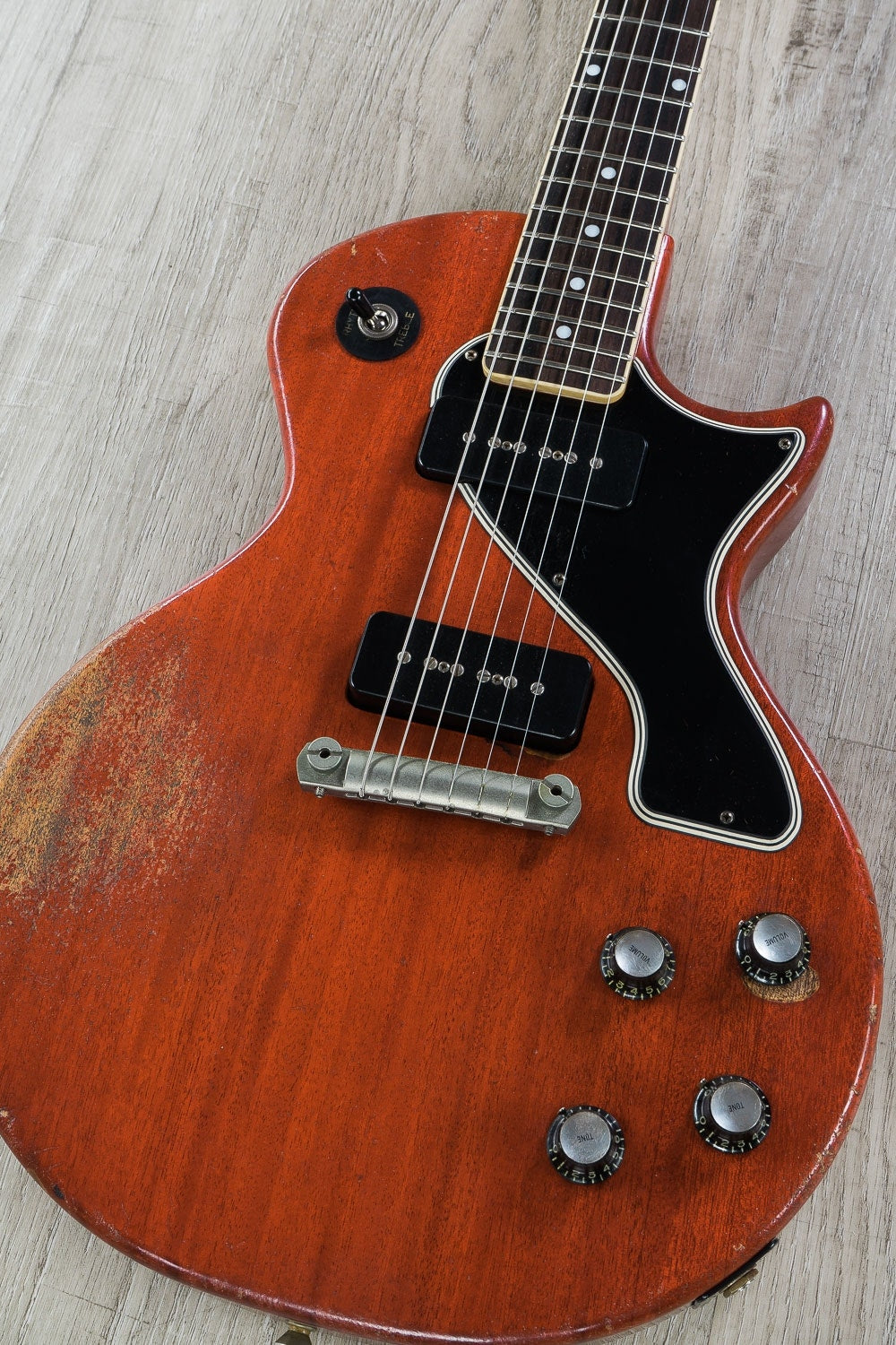 Rock N Roll Relics Thunders II Single Cut Electric Guitar, Heavy Aged, Hard Case - Cherry