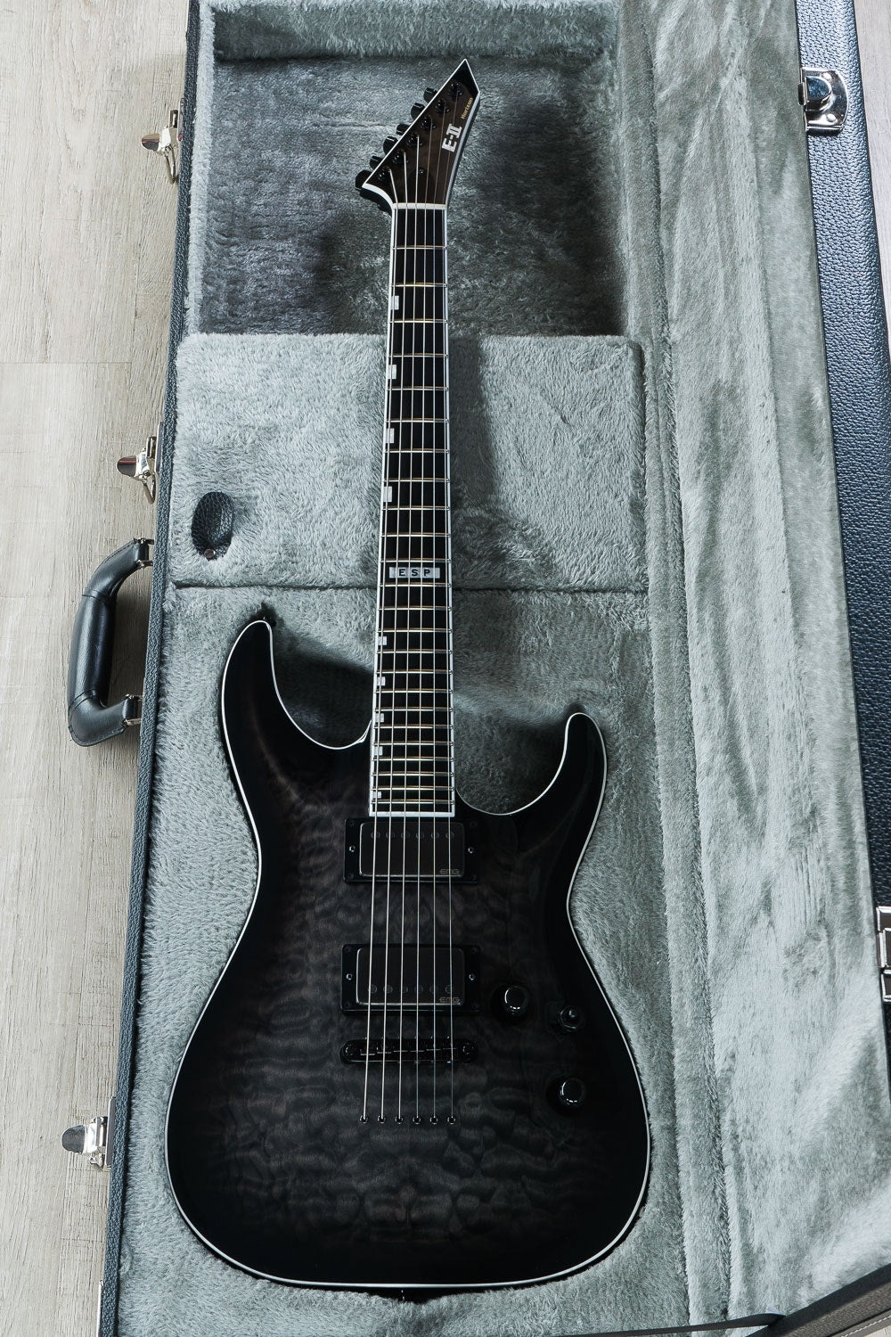 ESP E-II Horizon NT-II Electric Guitar, Quilted Maple Top, Hard Case - See Thru Black Sunburst (B-STOCK)