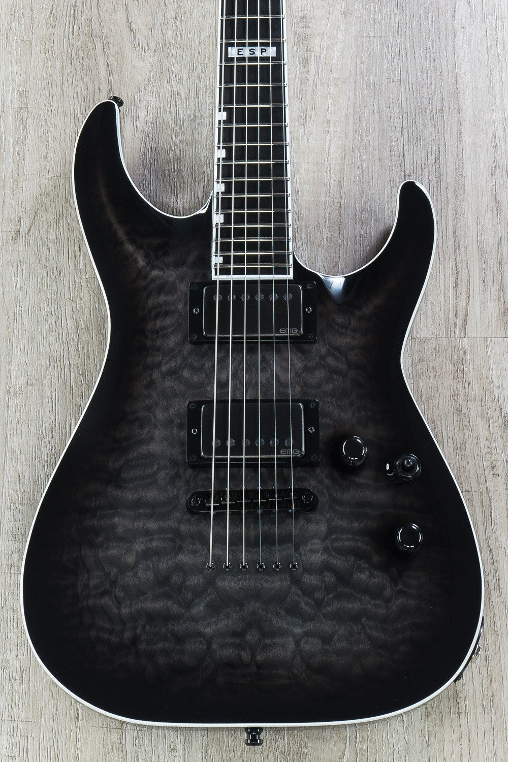 ESP E-II Horizon NT-II Electric Guitar, Quilted Maple Top, Hard Case - See Thru Black Sunburst (B-STOCK)
